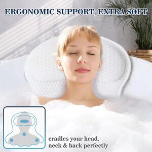 Luxury Bath Pillows for Tub Neck and Back Support(1 Set)